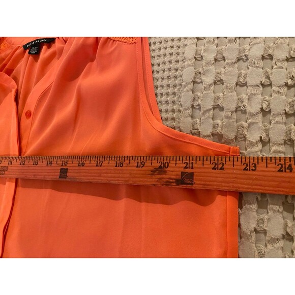 Sleeveless Zac & Rachel Blouse Plus Size XL Top Button Down Womans Dark Peach - Picture 6 of 9